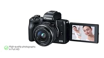 Canon EOS M50 24.1MP मिररलेस कैमरा (काला) EF-M 15