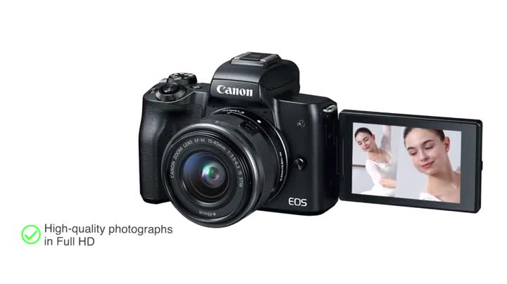Buy Canon EOS M50 24.1MP Digital Zoom Mirrorless Camera (Black