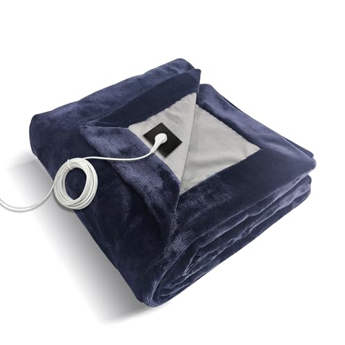 Erdungsdecke für Bett-Schlaftherapie, 200 * 140 cm, Gro&ing Blanket, Geerdeter Überwurf zur Schmerzlinderung, besserer Schlaf, Energie, leitfähiges Blatt (Dunkelblau)