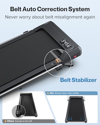 Image of WELLFIT Walking Pad with 10% Incline, Folding Treadmill for Home and Office | 350 lbs Capacity, 3.0 HP Portable Under Desk Treadmill with Handle Bar, APP, Remote & Smart Voice Control