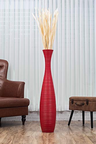 Image of Leewadee Large Floor Vase 41 inches Mango Wood for Pampas Grass, Dried Flowers