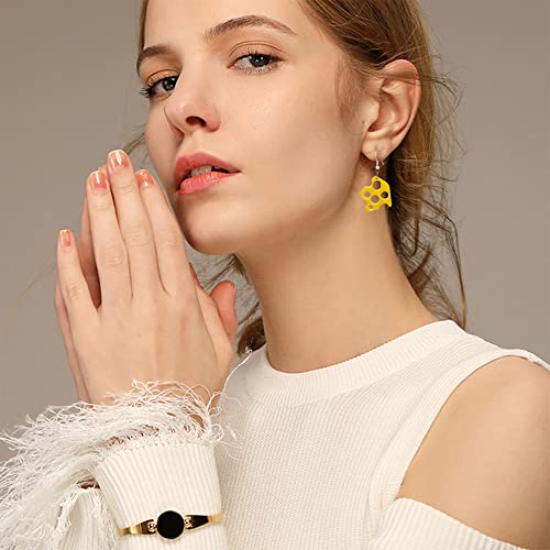 QUPENGXU Statement Simulation Acrylic Earrings Sweet Cheese Drop Dangle Earrings For Women4