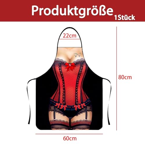 CVNRCLP Lustige Küchenschürze Sexy Schürze 3D-lustige Kochschürze Sexy Mann-Frau-Schürze Neuheit Erwachsene für Geburtstagsfeier urkomisches Streiche Geschenk Witz Frauen Küche BBQ Party