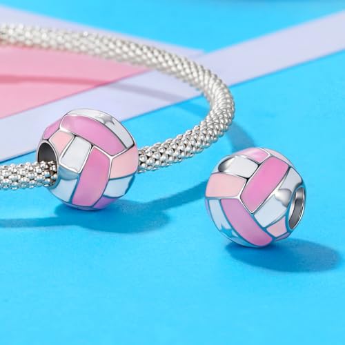 Abalorios de voleibol de plata 925 compatible con pulsera Pandora 4