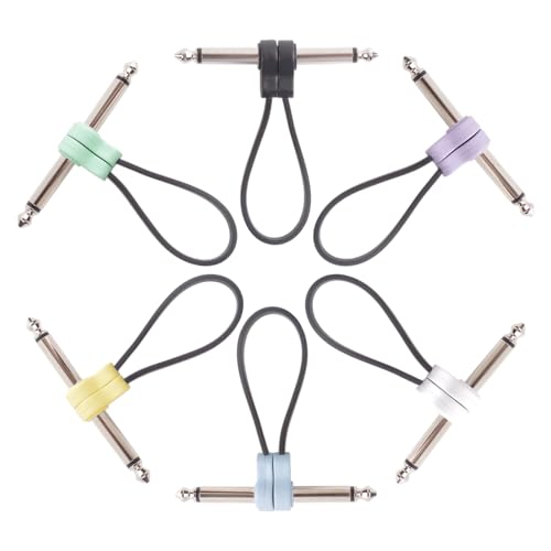 3/6pcエレクトリックギターエフェクトペダルパッチケーブルコードローノイズシールドケーブル直角ペダルボードケーブル使いやすい