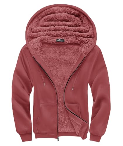 Image of SCODI Hoodies for Men Heavyweight Fleece Sweatshirt - Full Zip Up Thick Sherpa Lined Hooded Sweatshirts