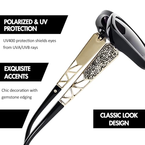 SIPHEW Women Polarized Sunglasses w UV Protection | Womens Vintage Square Wrap Lightweight Shade3