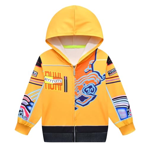 WYYXXT Girls Princess Rumi Coat Jacket Cartoon Outwear Hoodie(5-6 Years Yellow)