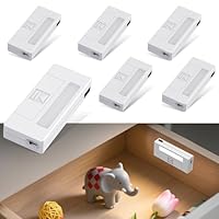 Alinana Drawer Lights When Open, 6-Pack Closet Lights Battery Operated with Door Sensor, Cabinet Lights When Open for Drawer, Pantry, Kitchen, Gun Safe, Wardrobe