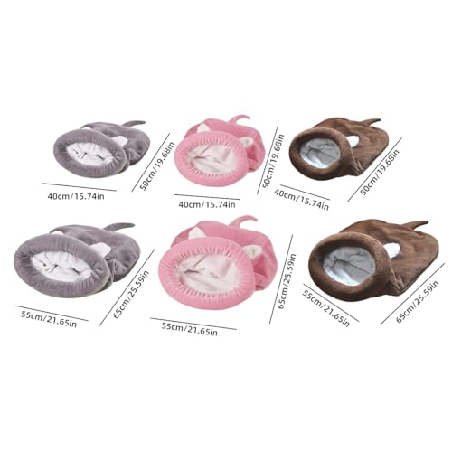 KMOCEPLY Fleece-Schlafsack für Katzen, weicher Plüsch, selbstwärmend, waschbar, Katzenbetten, Kuschelsack, Decke, Matte, Kitty-Sack, Hundenest, Höhle, Haus, Katzenkissen, Kätzchen, Welpenbett, warme