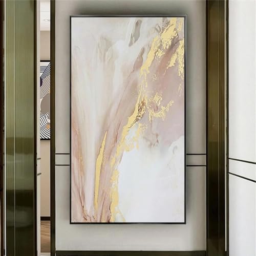 Affiche abstraite de texture dorée 80x160cm avec cadre - 5