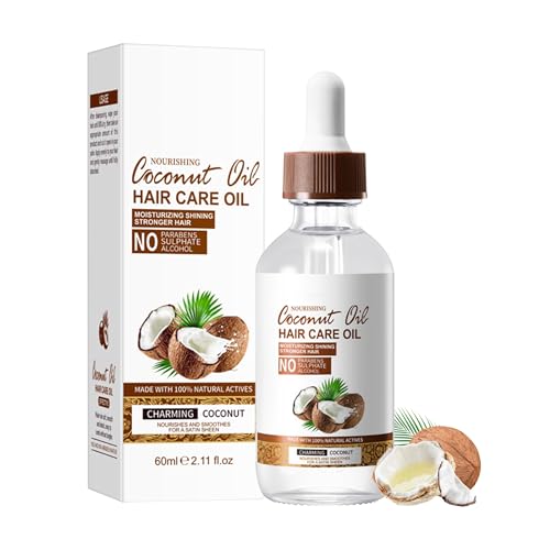 MIRCTIFIA Nourishing Coconut Oil Hair Care Essential Oil, 60ml, Moisturizing and Water Locking, Smooth, Strong, Non frizzy, Repa