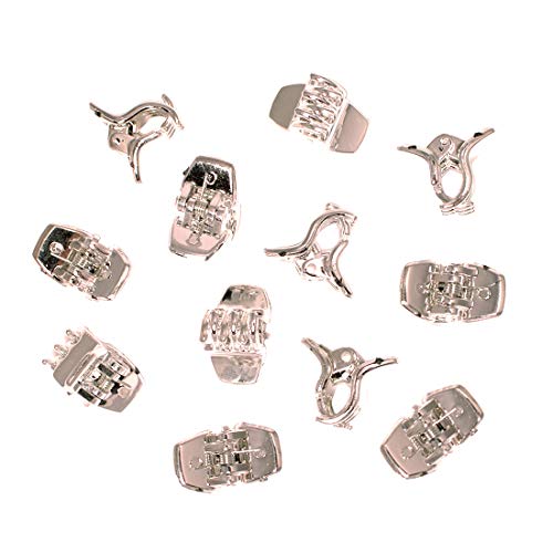 Pinces à cheveux argentées brillants Mia Clippies lot de 12 pinces en plastique pour femme
