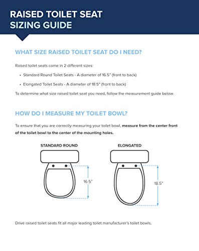 Drive Medical Rtl12608 Hinged Toilet Seat Riser, Elongated Seat, White #TOP3