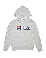 FILA Kid's Classic Regular Zip Hoodie, Silver Marle, 10