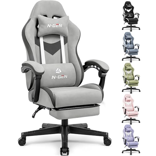 N-GEN GAMING Reclining Gaming Chair with Lumbar & Footrest