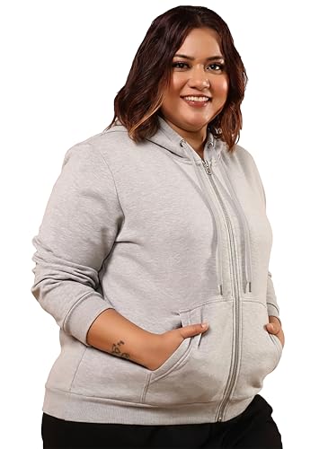 Image of Elite soul Women's Plus Size Zipper Hoodie | Front Zip Full Sleeve Hooded Sweatshirt | Casual Zipper Jacket | XL, 2XL, 3XL, 4XL, 5XL, 6XL