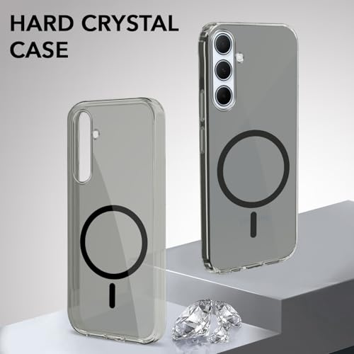 Image of Jkobi Lifetime Anti-Yellow MagSafe Compatible Clear Back Cover Case for Samsung Galaxy A35 5G (Sleek Hard Crystal | Shockproof and Camera Protection)