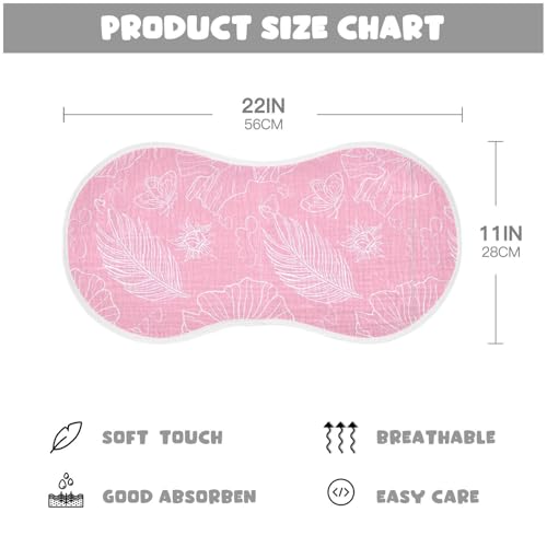 Flowers Butterflies Lines Pink Burp Cloths for Babies Burp Rag Cotton Spit Up Rag for Babies Infant Newborn4