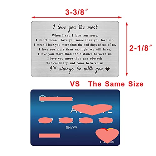 Laluminter When I Say I Love You More Wallet Card, Men Gifts for Birthday Husband, Anniversary Engraved Card for Him, Just Because Presents, Fathers Day2