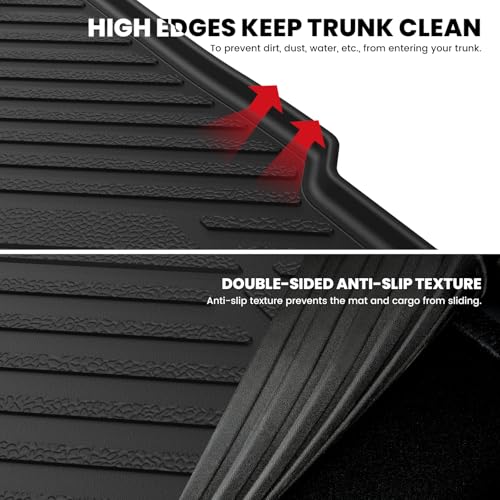 Image of LASFIT Cargo Mat for Ford Focus(Only Gas) 2012-2018,Focus RS 2016-2018 | Trunk Liner Fit Ford Focus 2012-2018 Hatchback Gasoline(No Subwoofer) All Weather Custom Fit TPE,1 PCS,Black