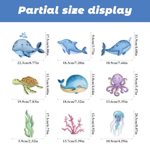 134 Piezas Pegatinas para Ventanas Decorativas Temática Oceánica miniatura 4