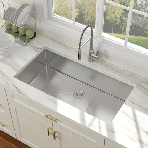 Évier de cuisine encastrable 91cm en acier inoxydable calibre 16 - 3