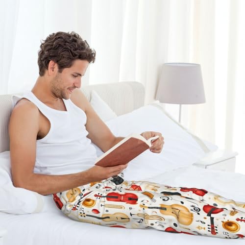 VOSERY Mens Pajama Pants - Fashion Vintage Cello 1 Print Pjs Sleep Bottoms for Mens Lounge Pants with Pockets4