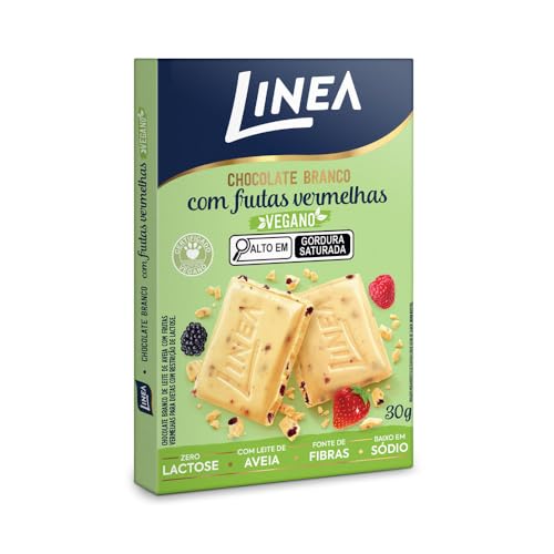 Chocolate Vegano Branco Com Frutas Vermelhas Linea 30g - 1 Unidade