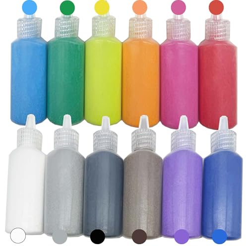 Kit Allazone de sable artistique, 12 bouteilles colorées, pour dessin, peinture et artisanat, décoration