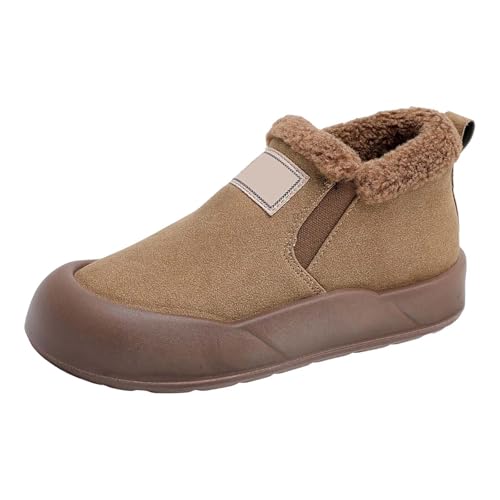 Genérico Botas CañA Ancha Zapatillas Barefoot Mujer Women's Snow Boots Fashion Casual Sneakers Breathable Flat Casual Shoes Winter Padded Warm Women's Boots Botas Impermeable Mujer Botas (Khaki, 37)