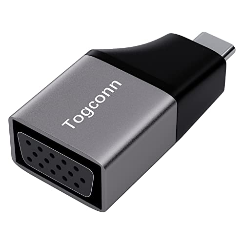 Togconn Usb C To Vga Adapter 1080P@60Hz 3 Pack Portable Type C Male To Vga Female Adapter Converter Compatible With Macbook Pro/Air, Ipad, Dell Xps, Surface Book, Pixelbook And More #TOP5