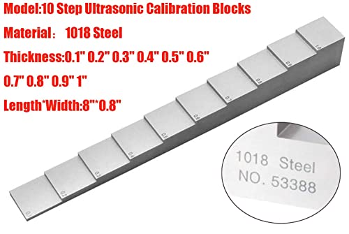 Ultrasonic Calibration Blocks 10 Step 0.1'' 0.2'' 0.3'' 0.4'' 0.5'' 0.6'' 0.7'' 0.8'' 0.9'' 1'' Test Calibration Block for Ultrasonic Thickness Gauge Thickness and Linearity in NDT Testing with miniatura 2