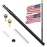 WeValor 30ft Telescopic Flag Pole Kit, Adjustable Heavy Duty Aluminum In Ground Telescoping Flag Pol