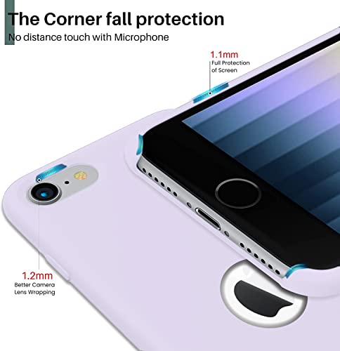 Image of VONZEE Liquid Silicone Soft Back Cover for iPhone 6 Plus / 6s Plus Case, Shockproof Slim Camera & Full Body Protection Non Yellowing Cover with Microfiber Lining & Logo Cut (5.5 Inch) -Lavender