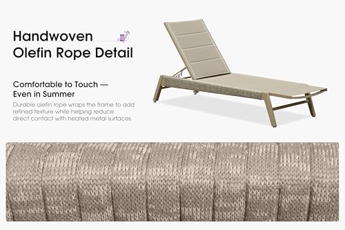 Image of PURPLE LEAF Outdoor Lounge Chair 3D Textilene Rust-Free Frame Nurture Shale