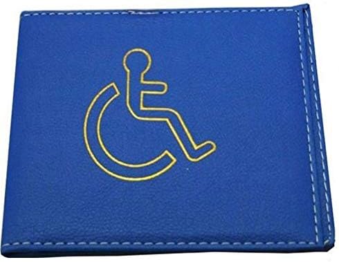 Blue Leather Disabled Badge Holder