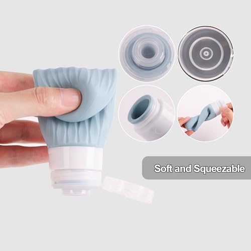 Travel Bottles for Toiletries, Travel Size Toiletries, TSA Approved 3oz Size Toiletry Containers, Leakproof & Refillable Silicone Bottles for Shampoo Conditioner (Grey)4