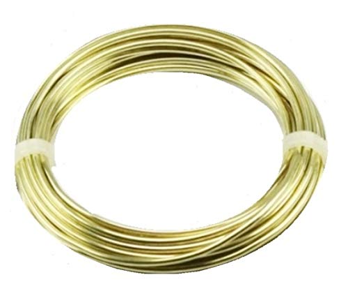 14 Ga Brass Round Wire 1/2 Lb. - 40 Ft. Coil (#260 Solid Raw Bare Brass) #TOP27