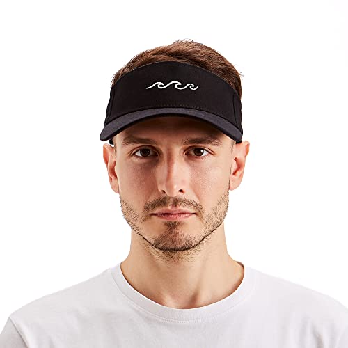 Jinniee Sun Visors Hats Classic Unisex 100% Cotton Cool Sporting Visior with Small Embroidery - Best Visior for Running, Workouts and Outdoor Activities (Waves Beach)