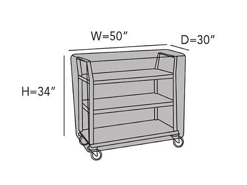 Covermates Outdoor Serving Cart Cover - Water Resistant Polyester, Drawcord Hem, Mesh Vents, Patio Furniture Table Covers, 50W x 30D x 34H, Khaki