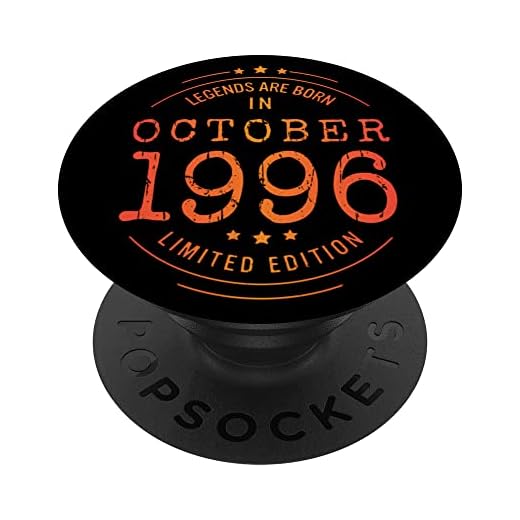 Cumpleaños Octubre 1996 Edición Limitada Regalo Used Vintage PopSockets PopGrip Intercambiable