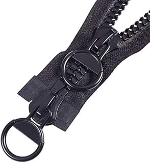 WANDIC 20#Separating Jacket Zippers,1PC 150CM Double Open Super Large Plastic Zipper Black Teeth Heavy Duty Zippers for DIY Sewing Tailor Crafts Bags Tents
