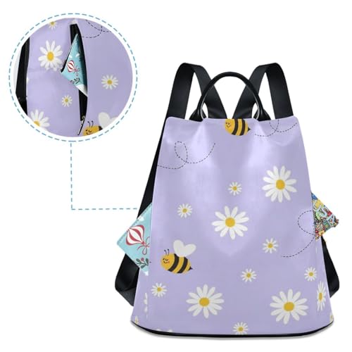 Bolsa de viaje de mujer con estampado de abejas y protección trasera antirrobo 4