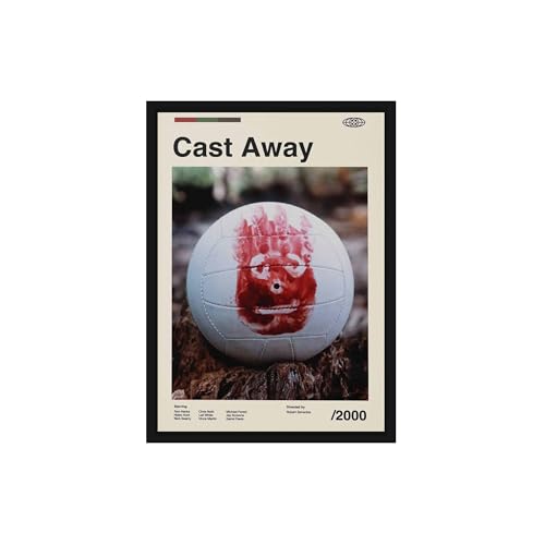 Image of BLINKART Cast Away Movie Poster Frame 8x12 Inch | Premium 300 GSM Paper Wall Print | Mid Century Vintage Film Artwork for Home, Bedroom, Living Room, Office | Framed Photo Decor