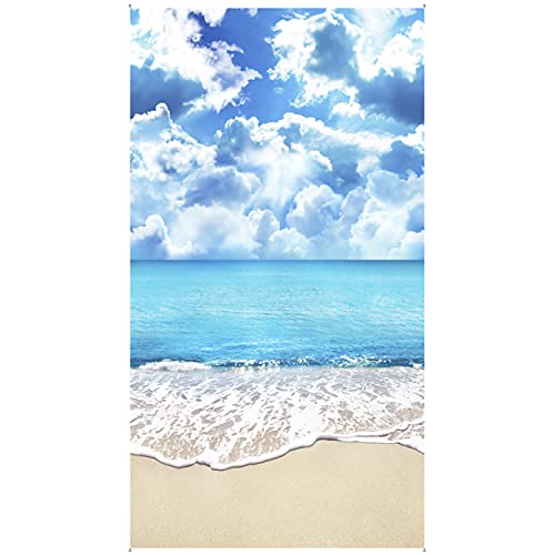 Coastal Serenity 24" Beach Day Fabric Panel - Versatile and Soft Quilting Material by the Yard