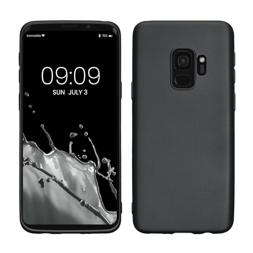 kwmobile Case for Samsung Galaxy S9 Case - Soft Slim Metallic TPU Silicone Cover - Metallic Grey