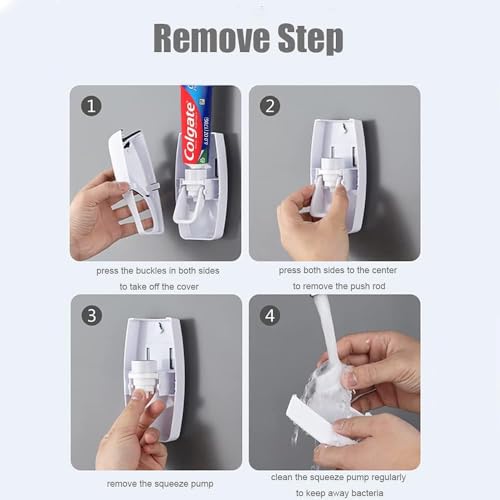 Image of Automatic Toothpaste Dispenser with Toothbrush Holder, Wall Mounted (Malti Colour)