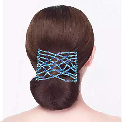 6 Pieces Magic Ez Combs, Hanhan Stretch Beaded Hair Combs Elastic Pearls Hair Clips Stretchy Hair Hairpins Double Slides Hair Combs For Women Ladies Girls Diy Hair Styling Accessories #TOP5