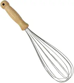 Fouet,Fuê, Batedor de Massas e Ovos em Inox, com Cabo de Madeira Anatômico, 34cm
